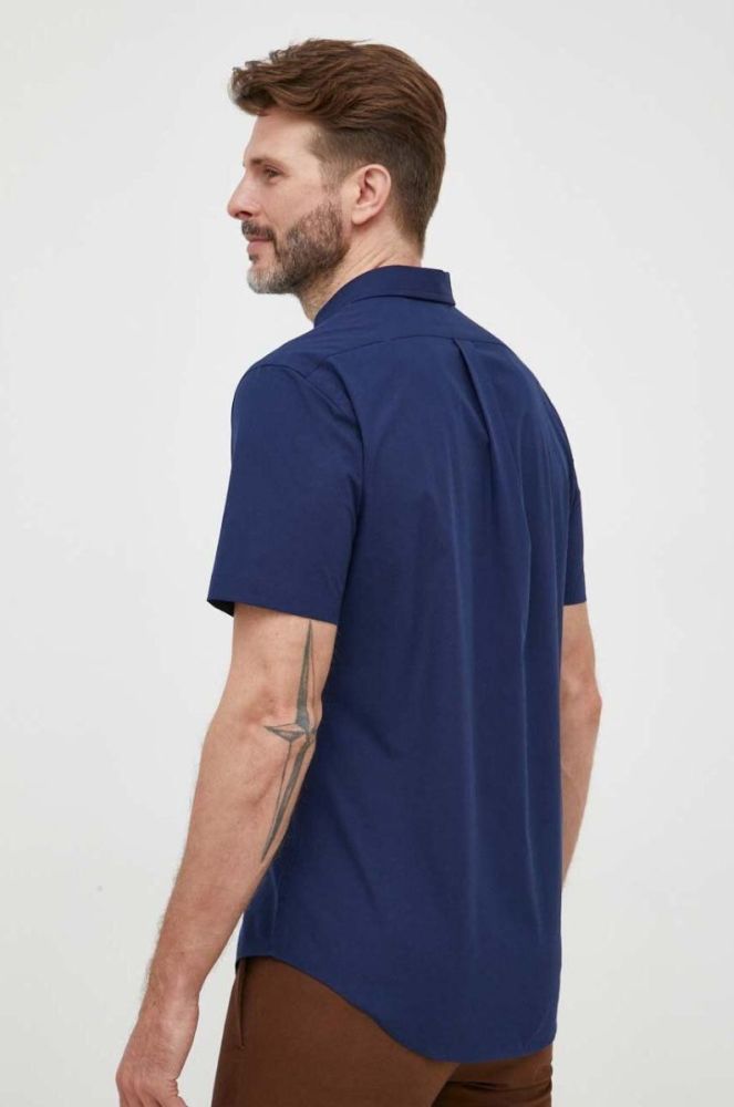 Сорочка Polo Ralph Lauren чоловіча колір синій slim комір button-down (3259910) фото 3