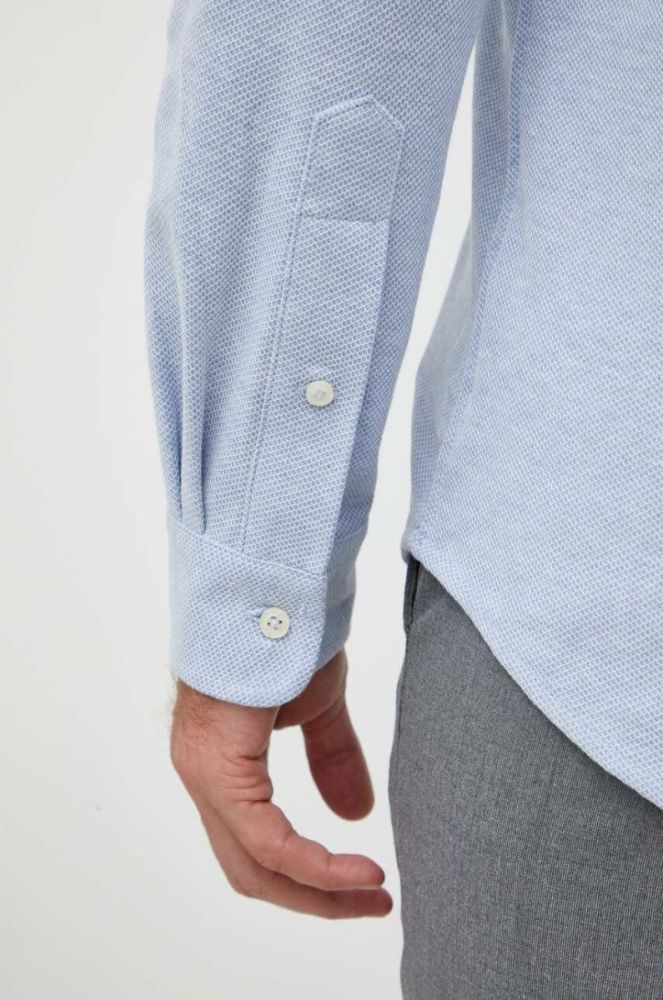 Бавовняна сорочка Polo Ralph Lauren чоловіча regular класичний комір колір блакитний (3268916) фото 5