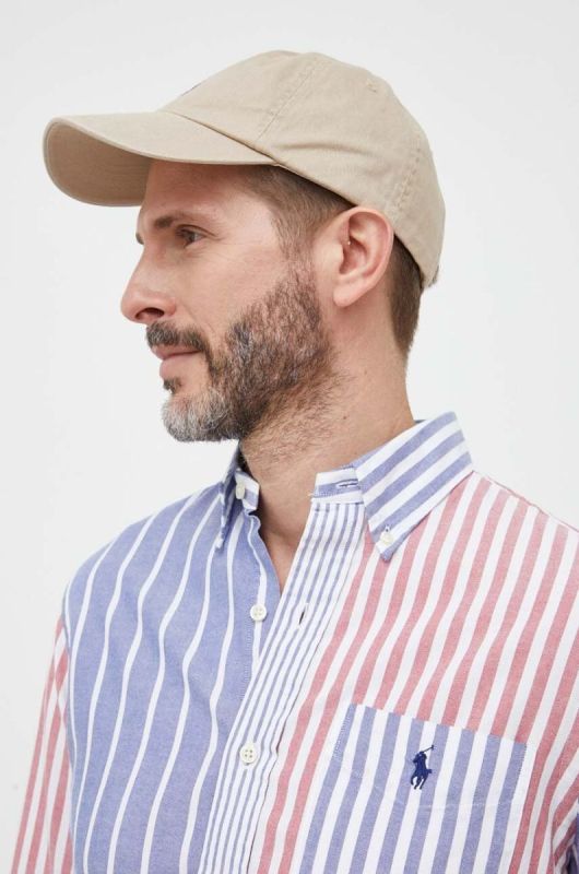 Бавовняна сорочка Polo Ralph Lauren чоловіча regular класичний комір колір барвистий (3274318)