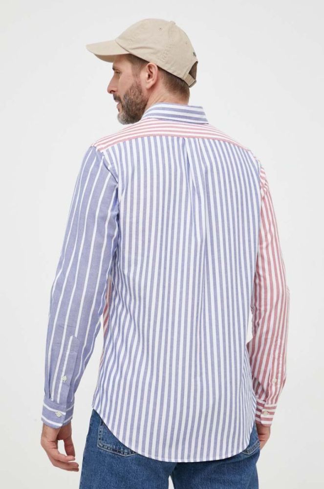 Бавовняна сорочка Polo Ralph Lauren чоловіча regular класичний комір колір барвистий (3274318) фото 4