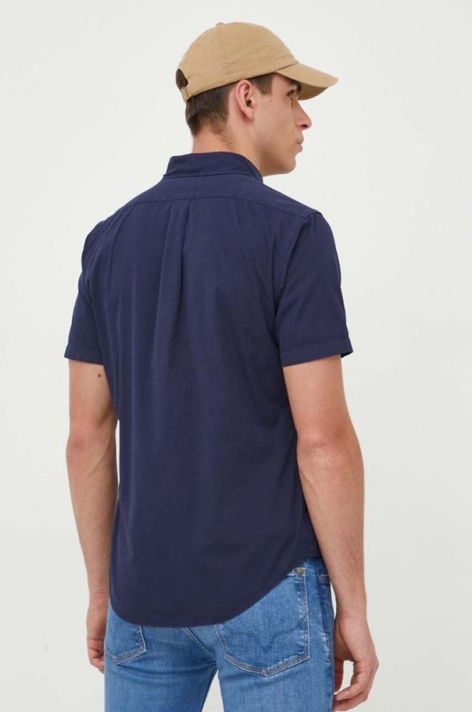 Бавовняна сорочка Polo Ralph Lauren чоловіча колір синій regular комір button-down (3319672) фото 3