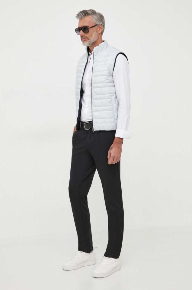 Сорочка Lindbergh чоловіча колір білий slim зі стійкою фото 2
