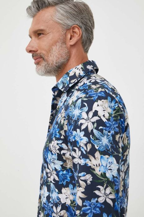 Сорочка Lindbergh чоловіча slim класичний комір колір блакитний