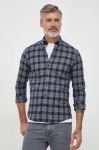 Бавовняна сорочка Lindbergh чоловіча колір сірий slim комір button-down Бавовняна сорочка Lindbergh чоловіча колір сірий slim комір button-down