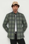 Вельветова сорочка Lindbergh колір зелений slim комір button-down Вельветова сорочка Lindbergh колір зелений slim комір button-down
