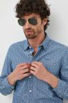 Бавовняна сорочка Pepe Jeans Crawston чоловіча slim класичний комір колір блакитний Бавовняна сорочка Pepe Jeans Crawston чоловіча slim класичний комір колір блакитний