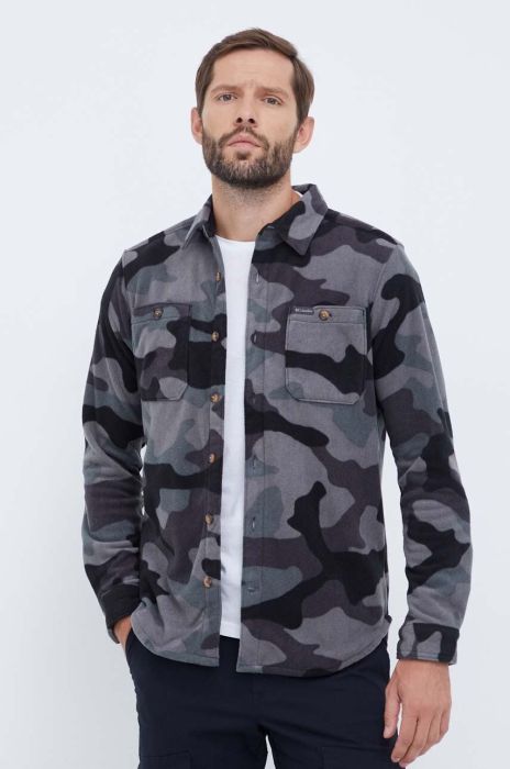 Сорочка Columbia Flare Gun чоловіча колір чорний regular класичний комір