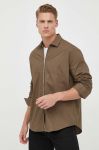 Бавовняна сорочка Armani Exchange чоловіча колір зелений relaxed класичний комір Бавовняна сорочка Armani Exchange чоловіча колір зелений relaxed класичний комір