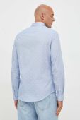 Бавовняна сорочка Armani Exchange чоловіча slim класичний комір колір блакитний (3366005)