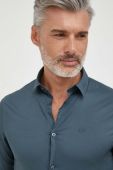 Сорочка Armani Exchange чоловіча slim класичний комір колір блакитний