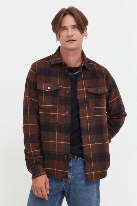 Сорочка Les Deux чоловіча колір коричневий regular класичний комір (3466255)