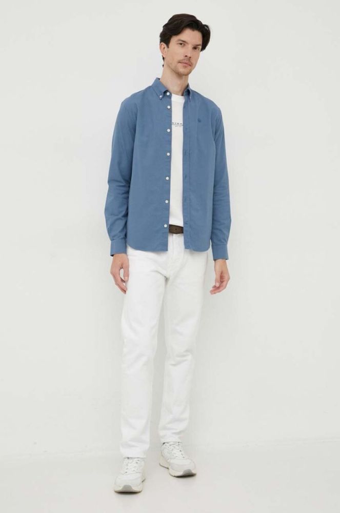 Бавовняна сорочка North Sails чоловіча regular комір button-down колір блакитний фото 3