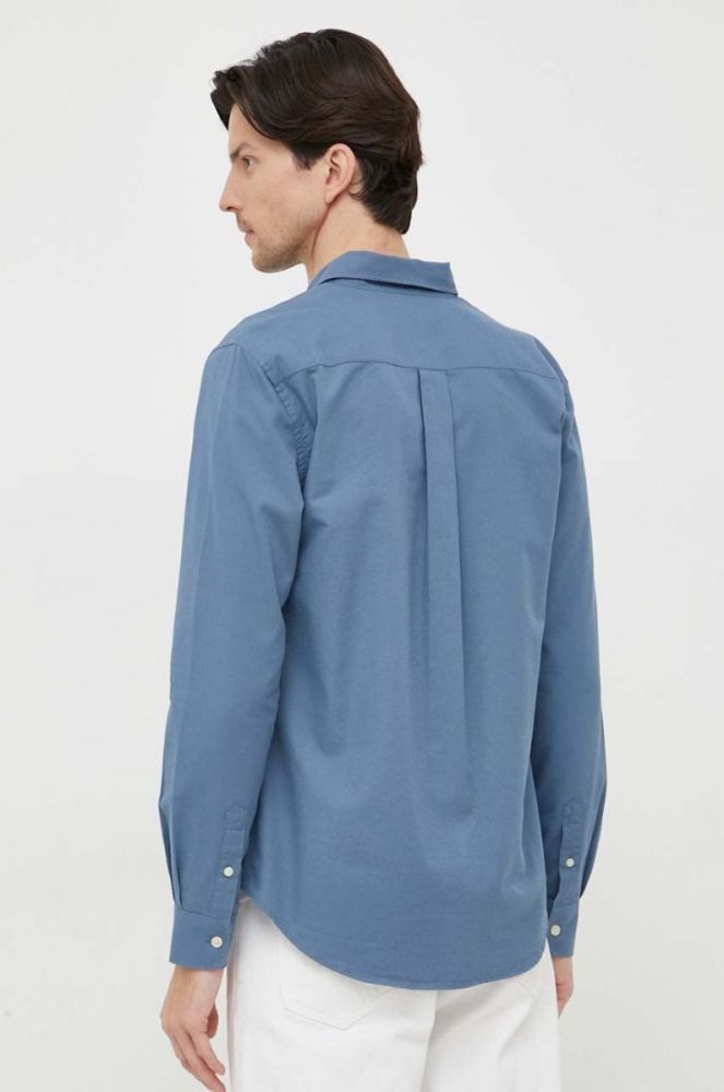 Бавовняна сорочка North Sails чоловіча regular комір button-down колір блакитний фото 4
