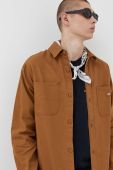 Бавовняна сорочка Dickies чоловіча колір коричневий regular класичний комір (3496615)