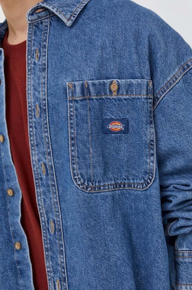 Джинсова сорочка Dickies чоловіча relaxed класичний комір колір блакитний фото 5