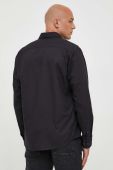 Сорочка з домішкою льону Marc O'Polo колір чорний regular комір button-down