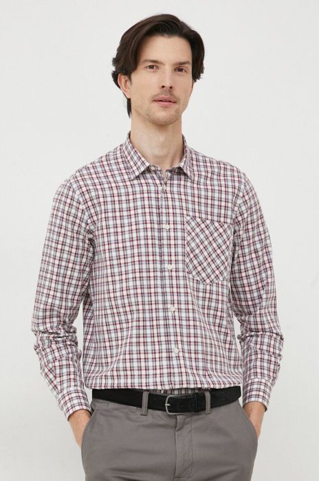 Бавовняна сорочка Liu Jo чоловіча колір бежевий regular класичний комір