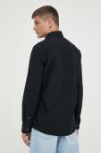 Бавовняна сорочка Marc O'Polo чоловіча колір чорний slim з італійським коміром