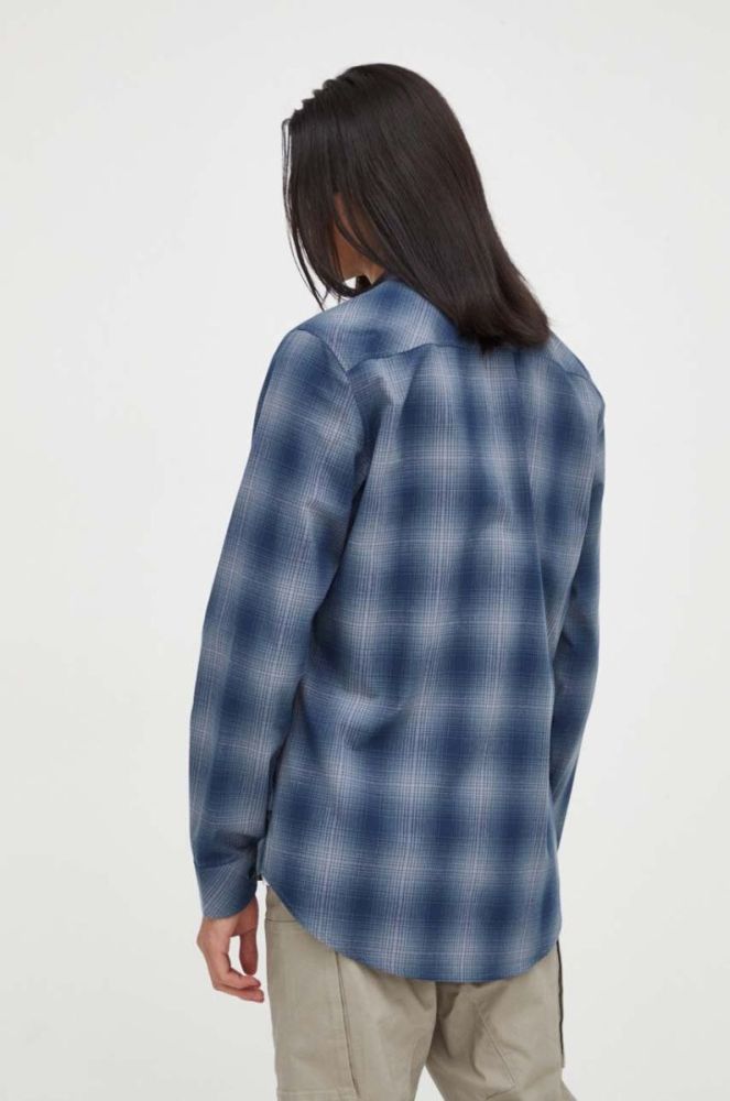 Бавовняна сорочка G-Star Raw чоловіча колір синій slim класичний комір (3577573) фото 3