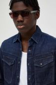 Джинсова сорочка G-Star Raw чоловіча колір синій slim класичний комір