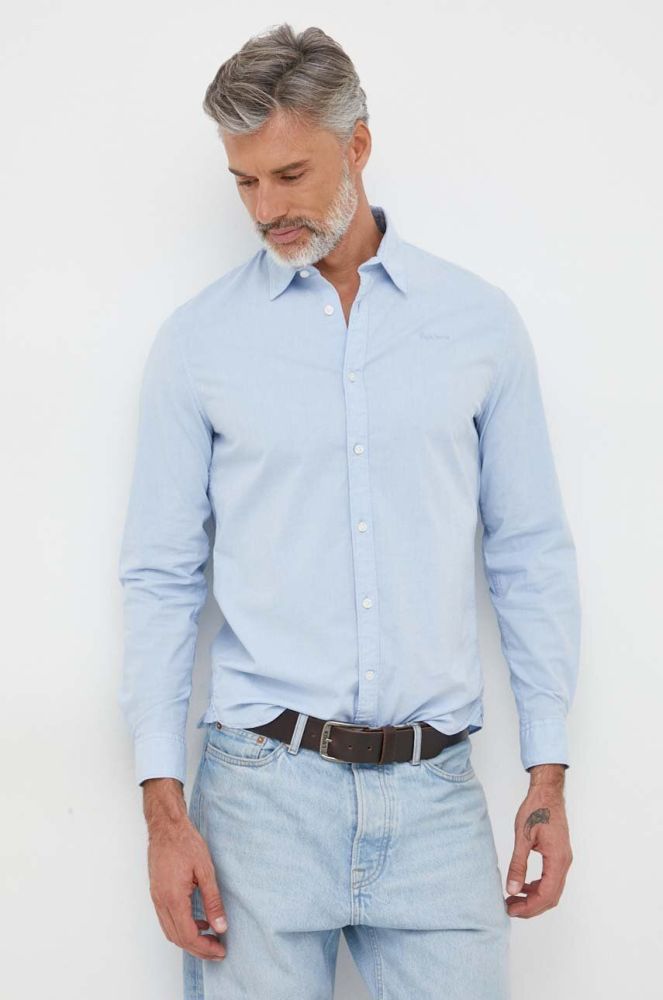 Сорочка Pepe Jeans Coventry чоловіча slim класичний комір колір блакитний