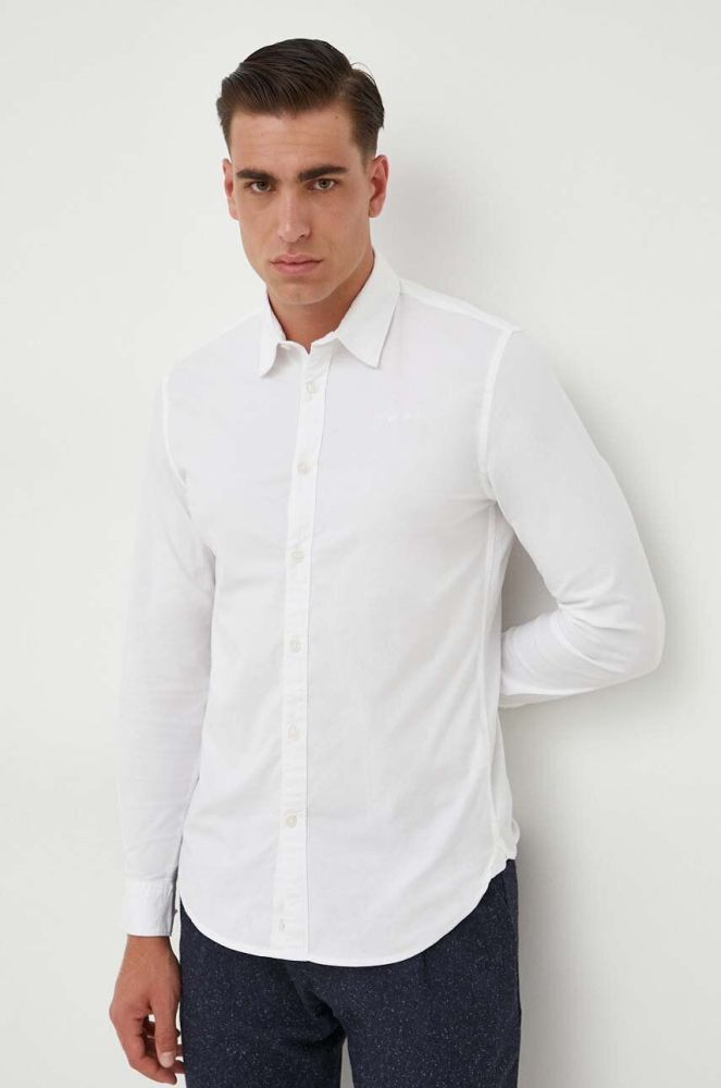 Сорочка Pepe Jeans COVENTRY чоловіча колір білий slim класичний комір