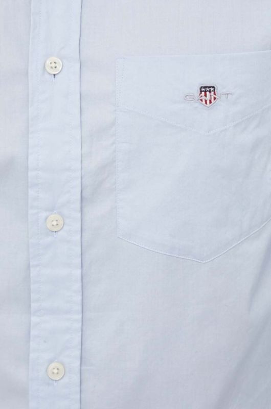 Бавовняна сорочка Gant чоловіча regular комір button-down колір блакитний (3341994) фото 2