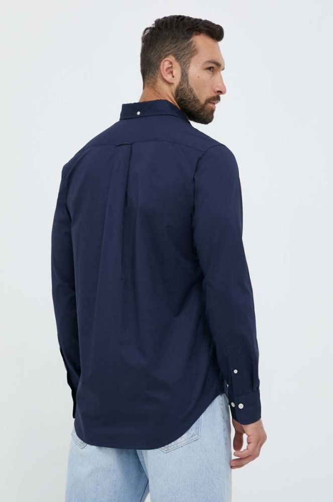 Бавовняна сорочка Gant чоловіча колір синій regular комір button-down (3341987) фото 3