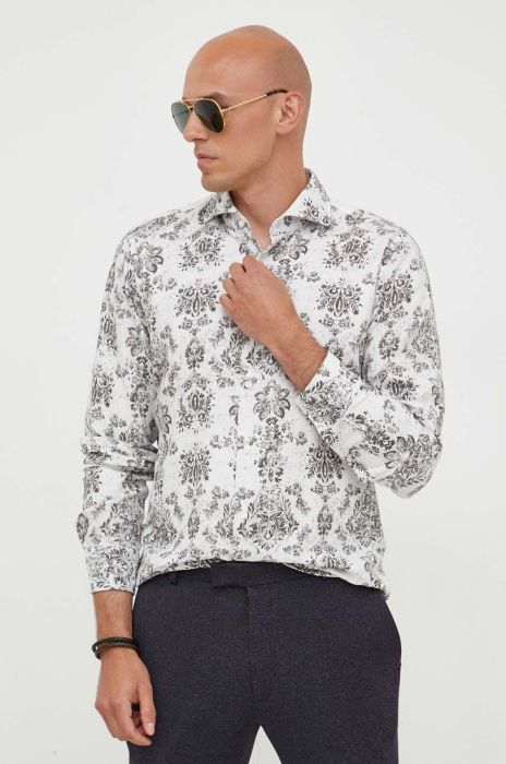 Сорочка Joop! чоловіча колір білий slim з італійським коміром