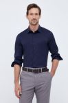 Сорочка United Colors of Benetton чоловіча колір синій slim класичний комір Сорочка United Colors of Benetton чоловіча колір синій slim класичний комір