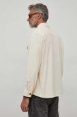 Вельветова сорочка United Colors of Benetton колір бежевий regular класичний комір
