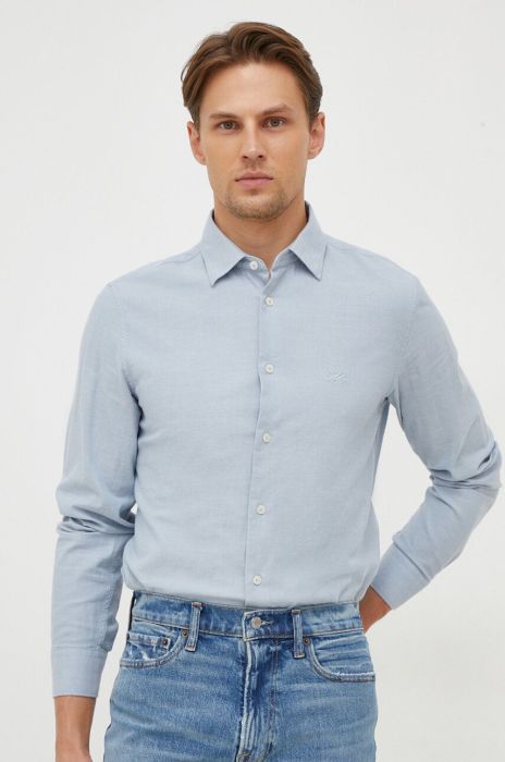Бавовняна сорочка United Colors of Benetton чоловіча regular класичний комір колір блакитний (3656772)