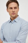 Бавовняна сорочка United Colors of Benetton чоловіча regular класичний комір колір блакитний (3656772)