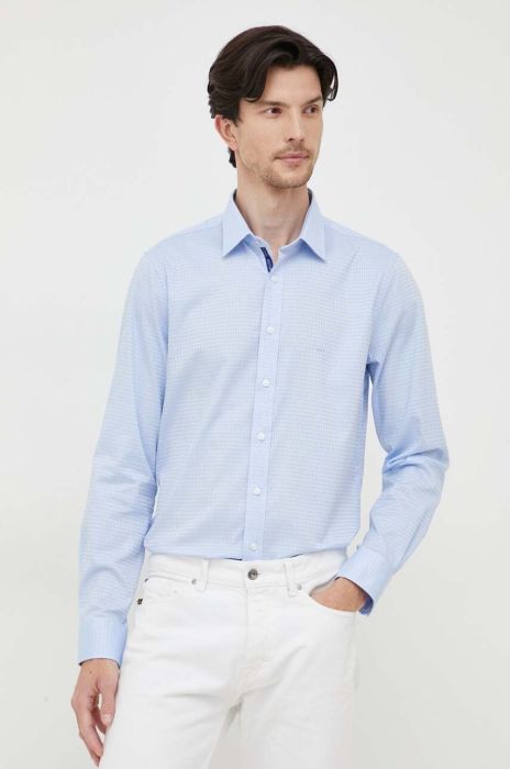 Сорочка Michael Kors чоловіча slim колір блакитний
