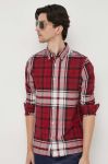 Бавовняна сорочка Tommy Hilfiger чоловіча колір бордовий slim комір button-down (3553884) Бавовняна сорочка Tommy Hilfiger чоловіча колір бордовий slim комір button-down (3553884)