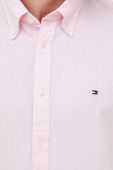 Бавовняна сорочка Tommy Hilfiger чоловіча колір рожевий regular комір button-down (3585567)