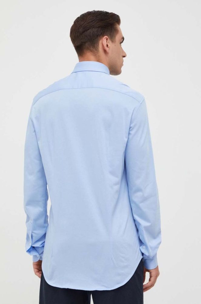 Бавовняна сорочка Tommy Hilfiger чоловіча slim комір button-down колір блакитний (3533260) фото 4