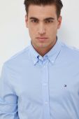 Бавовняна сорочка Tommy Hilfiger чоловіча slim комір button-down колір блакитний (3533260)