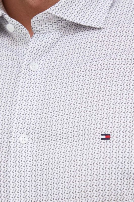 Бавовняна сорочка Tommy Hilfiger чоловіча колір сірий slim класичний комір фото 2