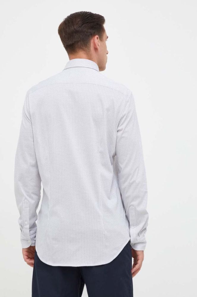 Бавовняна сорочка Tommy Hilfiger чоловіча колір сірий slim класичний комір фото 4