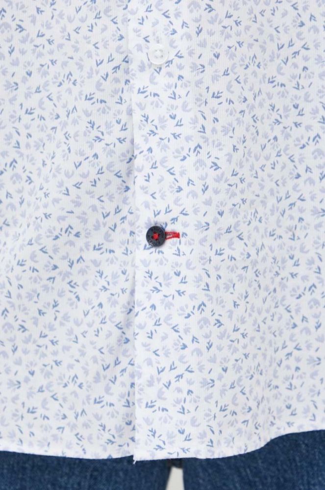Бавовняна сорочка Tommy Hilfiger чоловіча slim з італійським коміром колір блакитний (3590968) фото 2