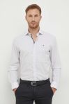 Бавовняна сорочка Tommy Hilfiger чоловіча колір білий slim класичний комір