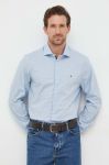 Бавовняна сорочка Tommy Hilfiger чоловіча slim класичний комір колір блакитний (3564076)