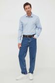 Бавовняна сорочка Tommy Hilfiger чоловіча slim класичний комір колір блакитний (3564076)