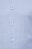 Вовняна сорочка BOSS slim класичний комір колір блакитний