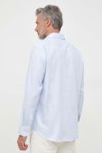 Бавовняна сорочка BOSS чоловіча regular з італійським коміром колір блакитний (3481418)