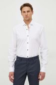 Сорочка BOSS чоловіча колір білий slim з італійським коміром (3654996)