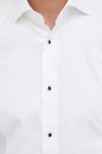 Сорочка BOSS чоловіча колір білий slim з італійським коміром (3537752)