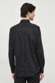 Сорочка BOSS чоловіча колір чорний slim з італійським коміром