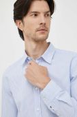 Бавовняна сорочка BOSS чоловіча slim класичний комір колір блакитний (3481440)